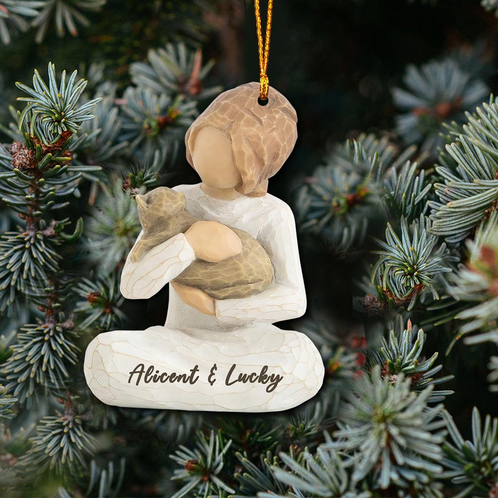 Beste Katzenmama aller Zeiten – Personalisierter Weihnachtsschmuck mit Katzenmotiv und 3D-Musterdruck (beidseitig bedruckt)