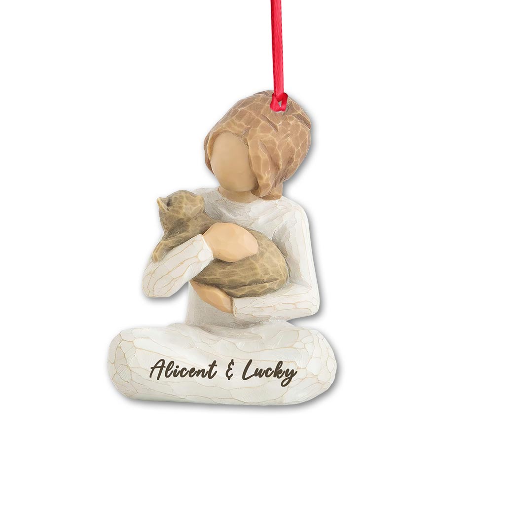 Beste Katzenmama aller Zeiten – Personalisierter Weihnachtsschmuck mit Katzenmotiv und 3D-Musterdruck (beidseitig bedruckt)