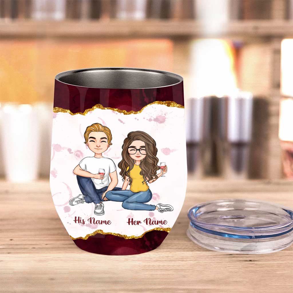 Gemeinsam Wein trinken – personalisierter Weinbecher für Paare