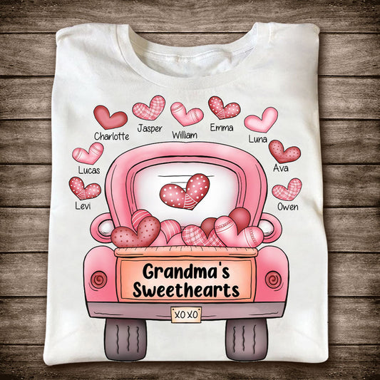 Omas Lieblinge – Personalisiertes Valentinstags-T-Shirt und Hoodie für Oma