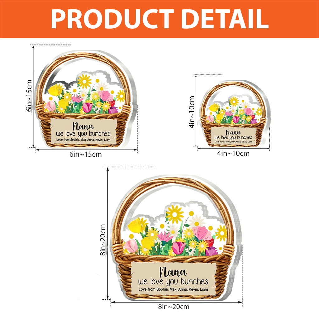 Oma, wir lieben dich – Personalisierte Acrylplakette in individueller Form zum Muttertag