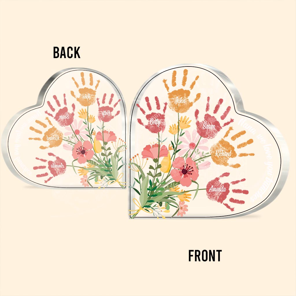 Oma, wir lieben dich – Personalisierte Acrylplakette in individueller Form zum Muttertag