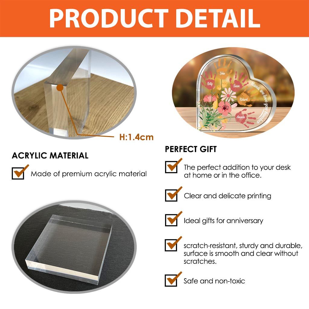 Oma, wir lieben dich – Personalisierte Acrylplakette in individueller Form zum Muttertag