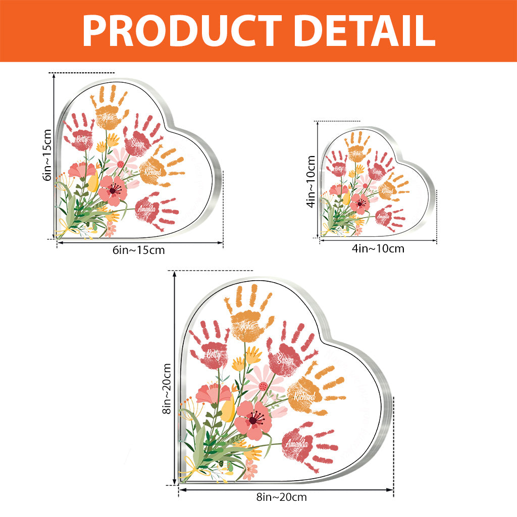 Oma, wir lieben dich – Personalisierte Acrylplakette in individueller Form zum Muttertag
