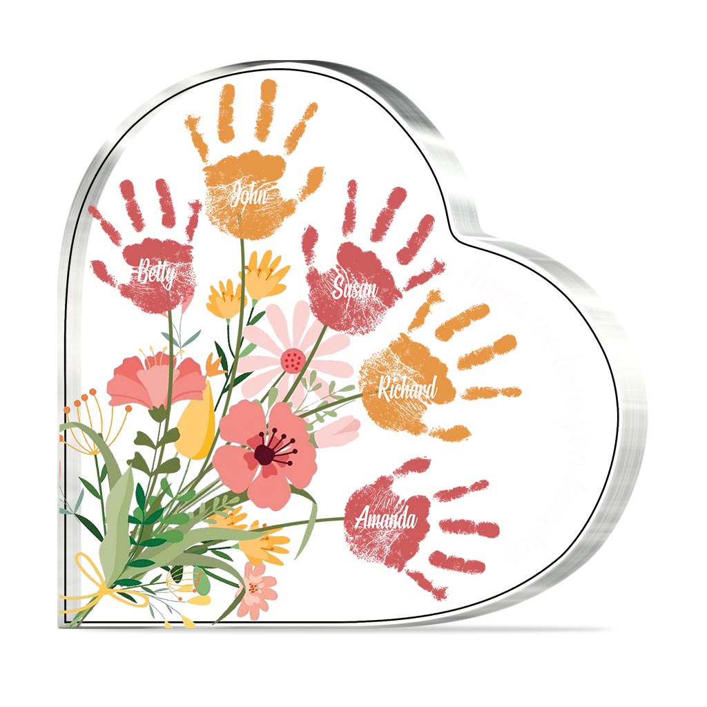 Oma, wir lieben dich – Personalisierte Acrylplakette in individueller Form zum Muttertag