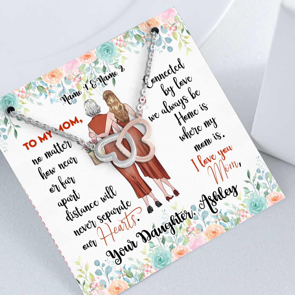 Mutter und Tochter – Personalisierte Halskette „Mutter zwei Herzen“