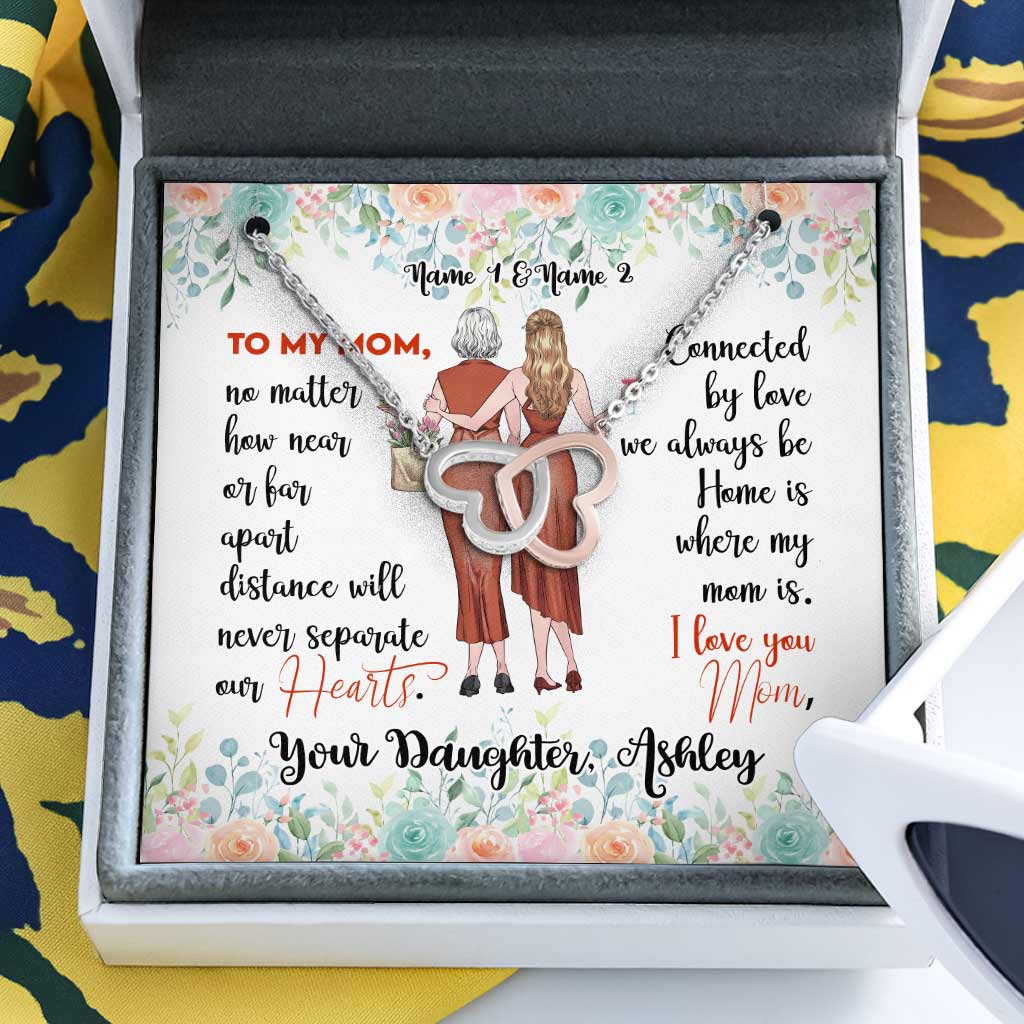 Mutter und Tochter – Personalisierte Halskette „Mutter zwei Herzen“