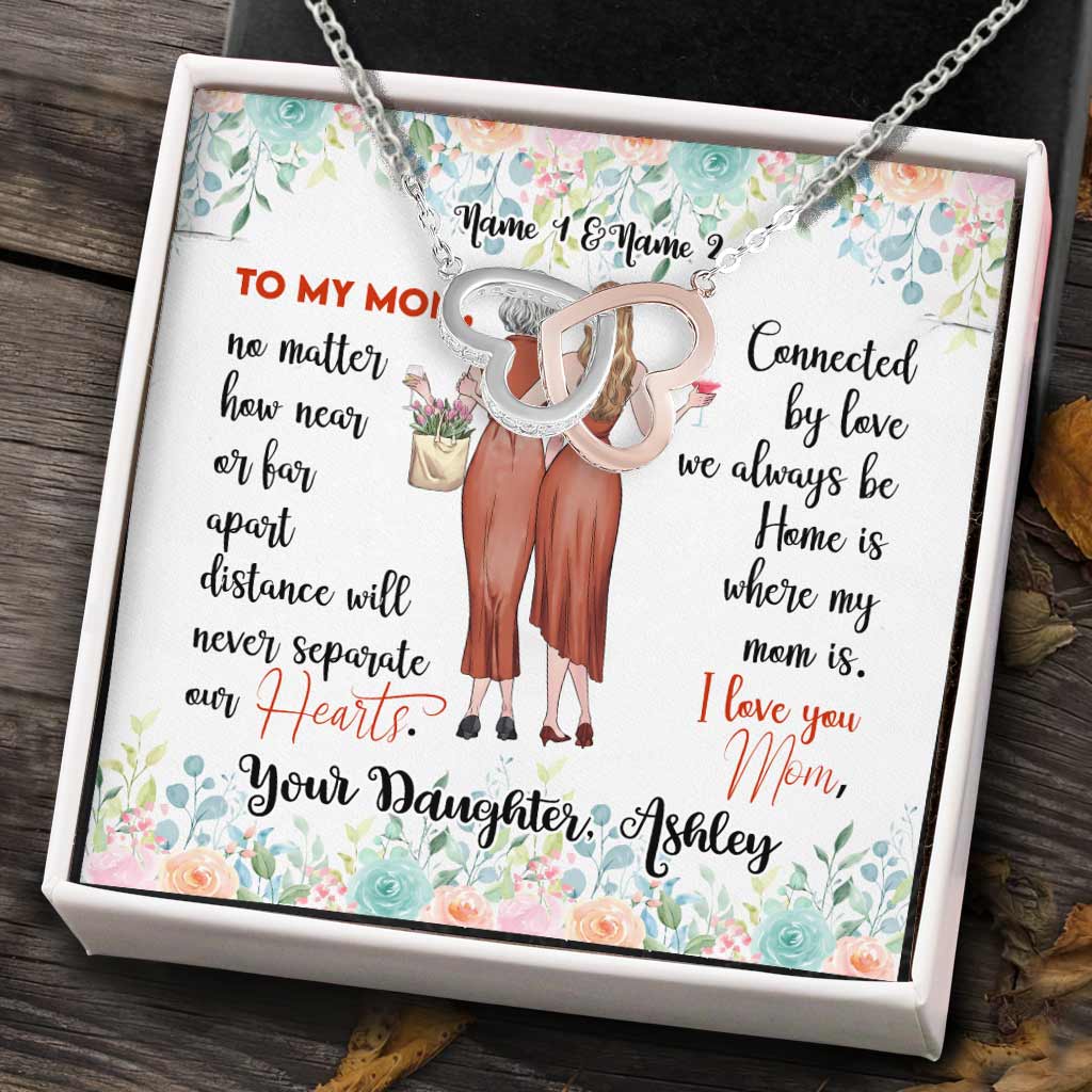Mutter und Tochter – Personalisierte Halskette „Mutter zwei Herzen“
