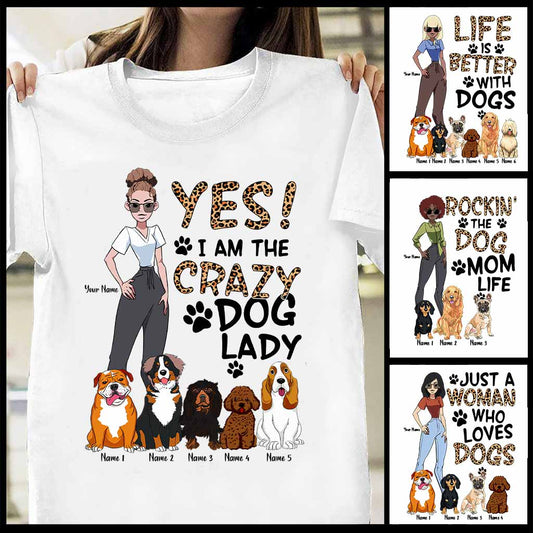 Ja, ich bin die verrückte Hundelady – personalisiertes Hunde-T-Shirt und Hoodie