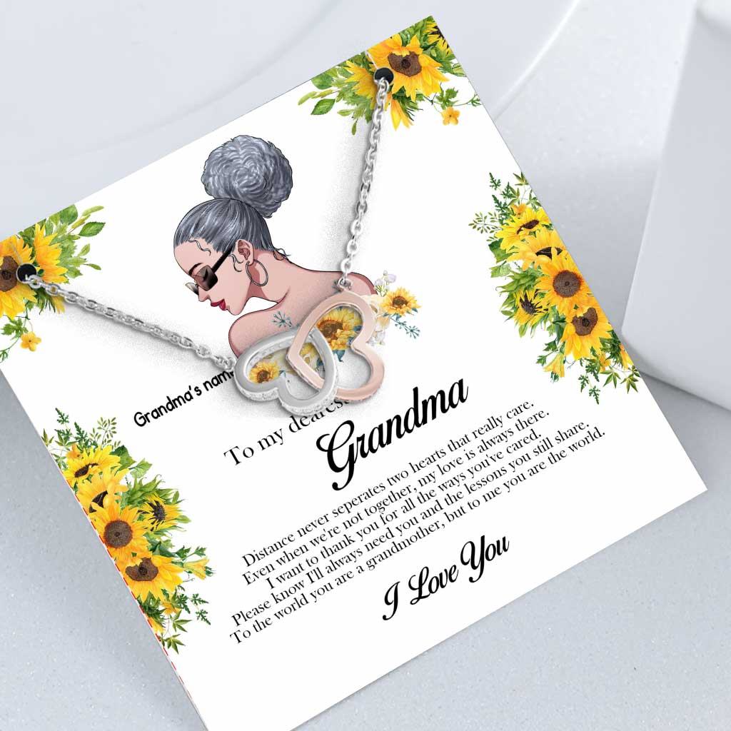 Entfernung kann zwei Herzen, die sich wirklich lieben, nicht trennen – Personalisierte Muttertags-Halskette mit zwei Herzen für Oma