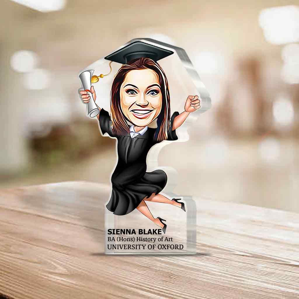 Besondere Abschlussgeschenke – Personalisierte Acrylplakette in individueller Form