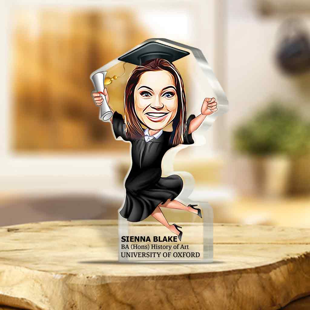 Besondere Abschlussgeschenke – Personalisierte Acrylplakette in individueller Form