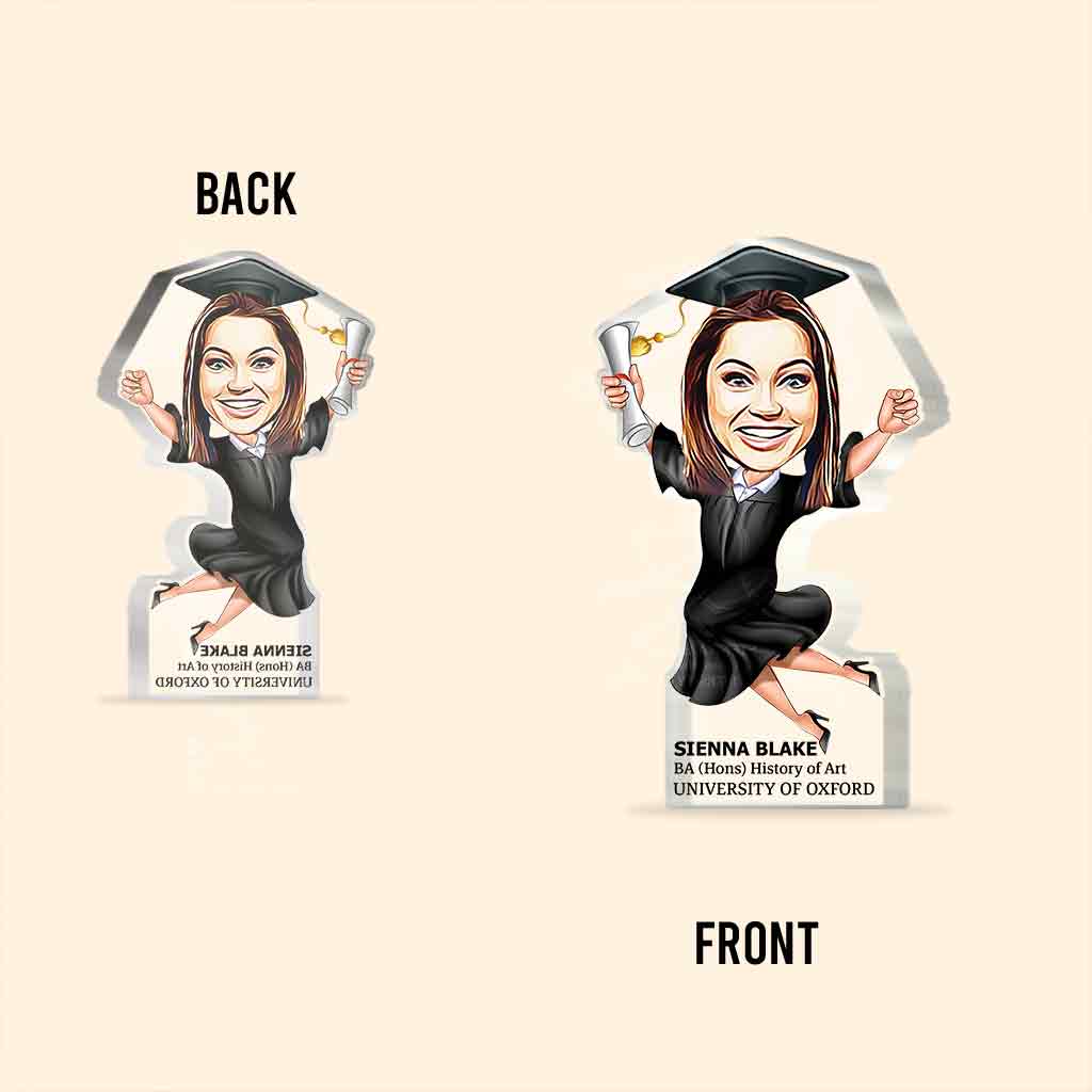 Besondere Abschlussgeschenke – Personalisierte Acrylplakette in individueller Form