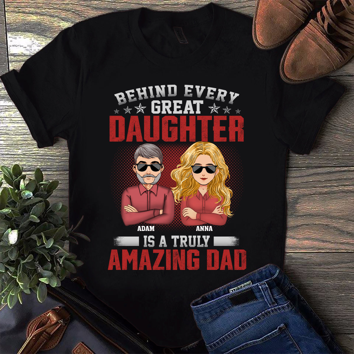 Ein wirklich großartiger Papa – Personalisiertes Vatertags-T-Shirt und Hoodie