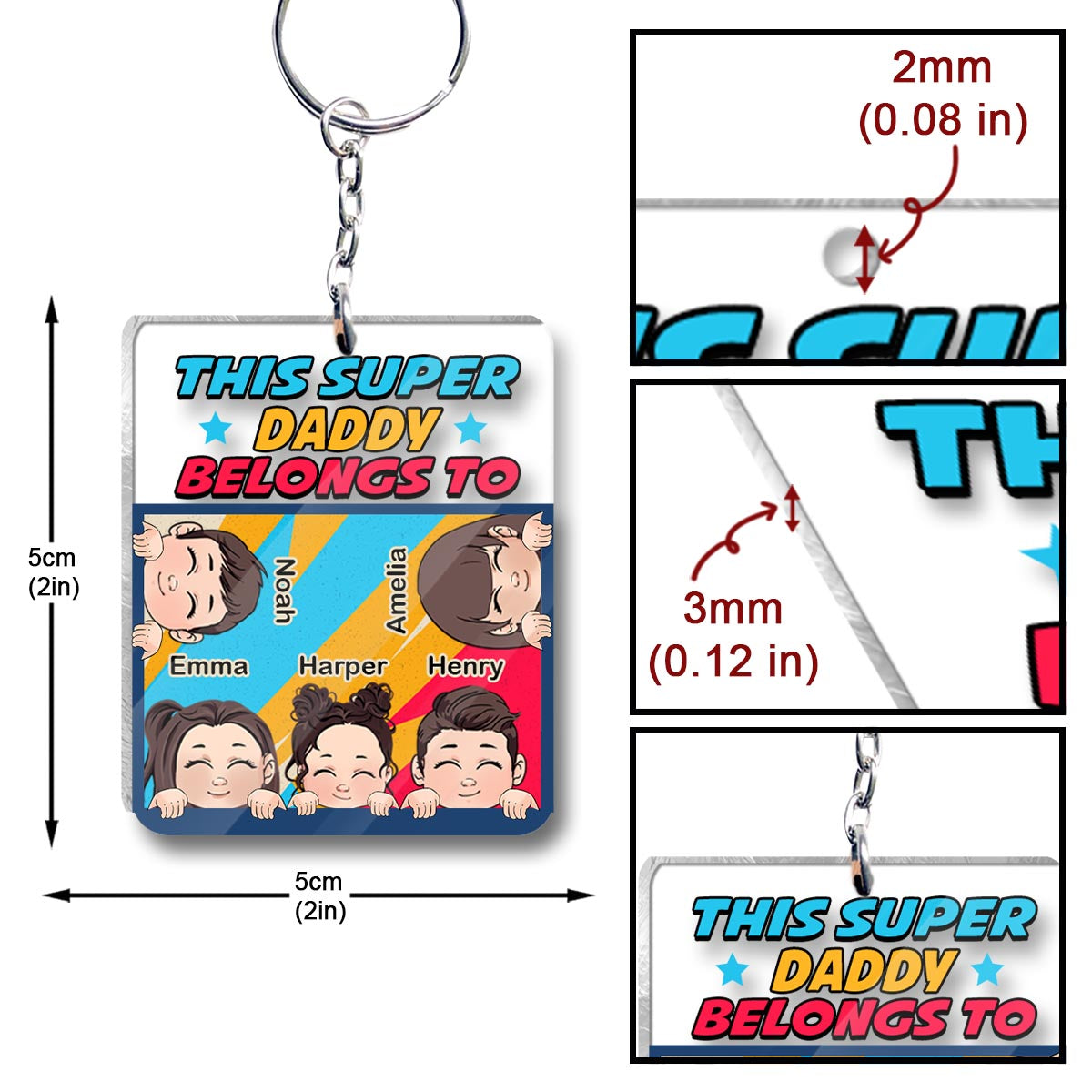 Nervt dich auf absehbare Zeit – Personalisierter transparenter Schlüsselanhänger zum Vatertag