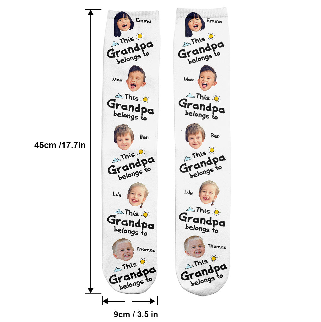 This Dad Belongs To - Gift for dad, grandpa, mom, uncle, aunt, grandma - Personalized Socks