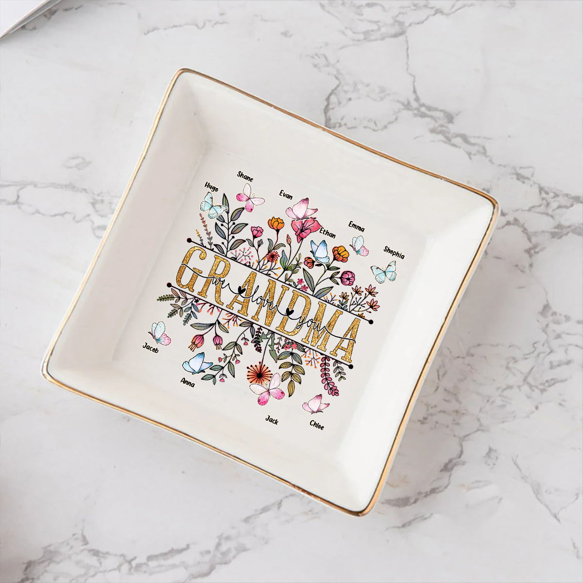 Oma, wir lieben dich – Personalisierte Schmuckschale zum Muttertag