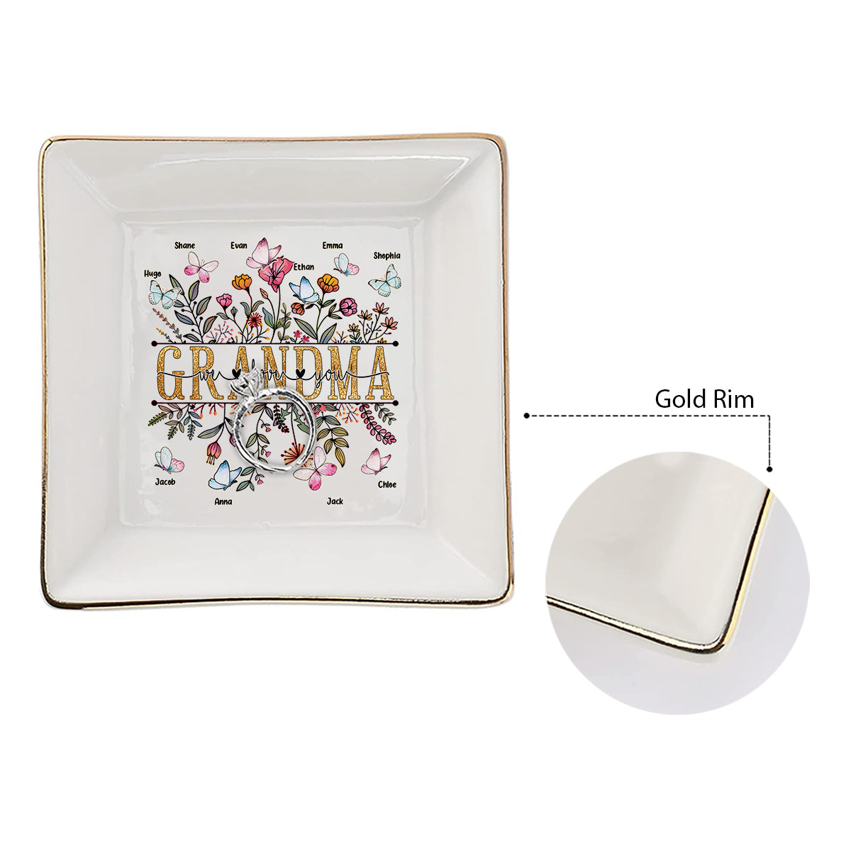 Oma, wir lieben dich – Personalisierte Schmuckschale zum Muttertag