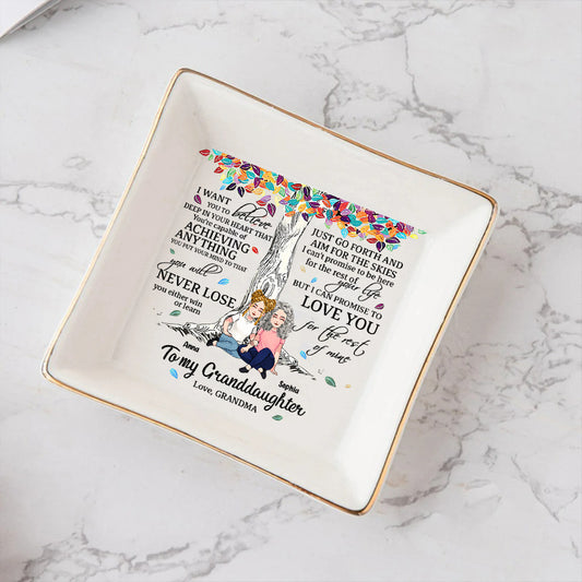 To My Granddaughter - Personalized Mother's Day Grandma Jewelry Dish