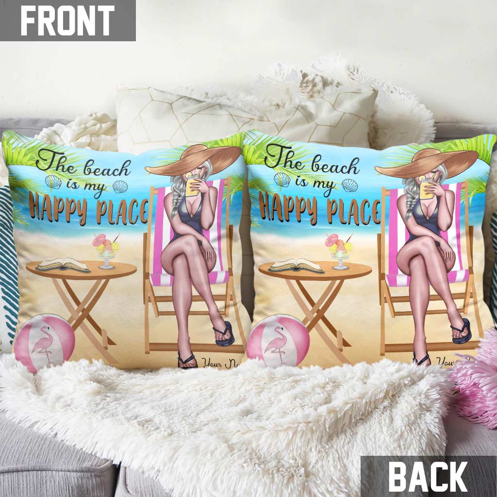 Beach Lovin' Girl - Personalized Sea Lover Throw Pillow