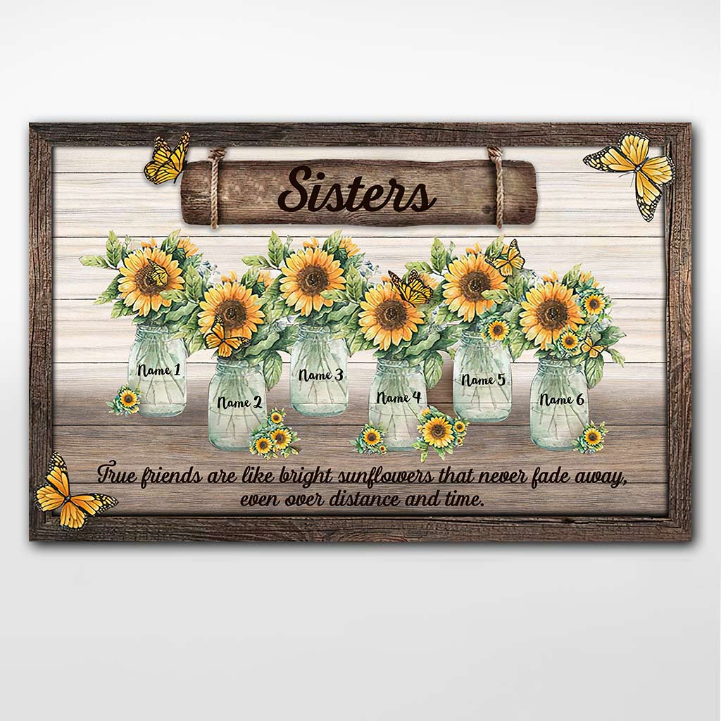 Sonnenblumen-Freundschaft – Personalisiertes Poster für die beste Freundin