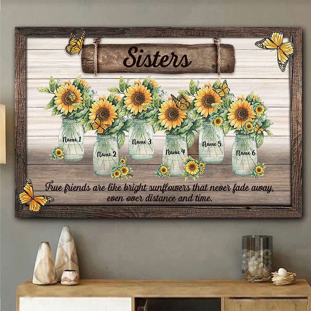 Sonnenblumen-Freundschaft – Personalisiertes Poster für die beste Freundin