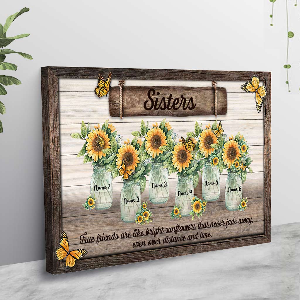 Sonnenblumen-Freundschaft – Personalisiertes Poster für die beste Freundin