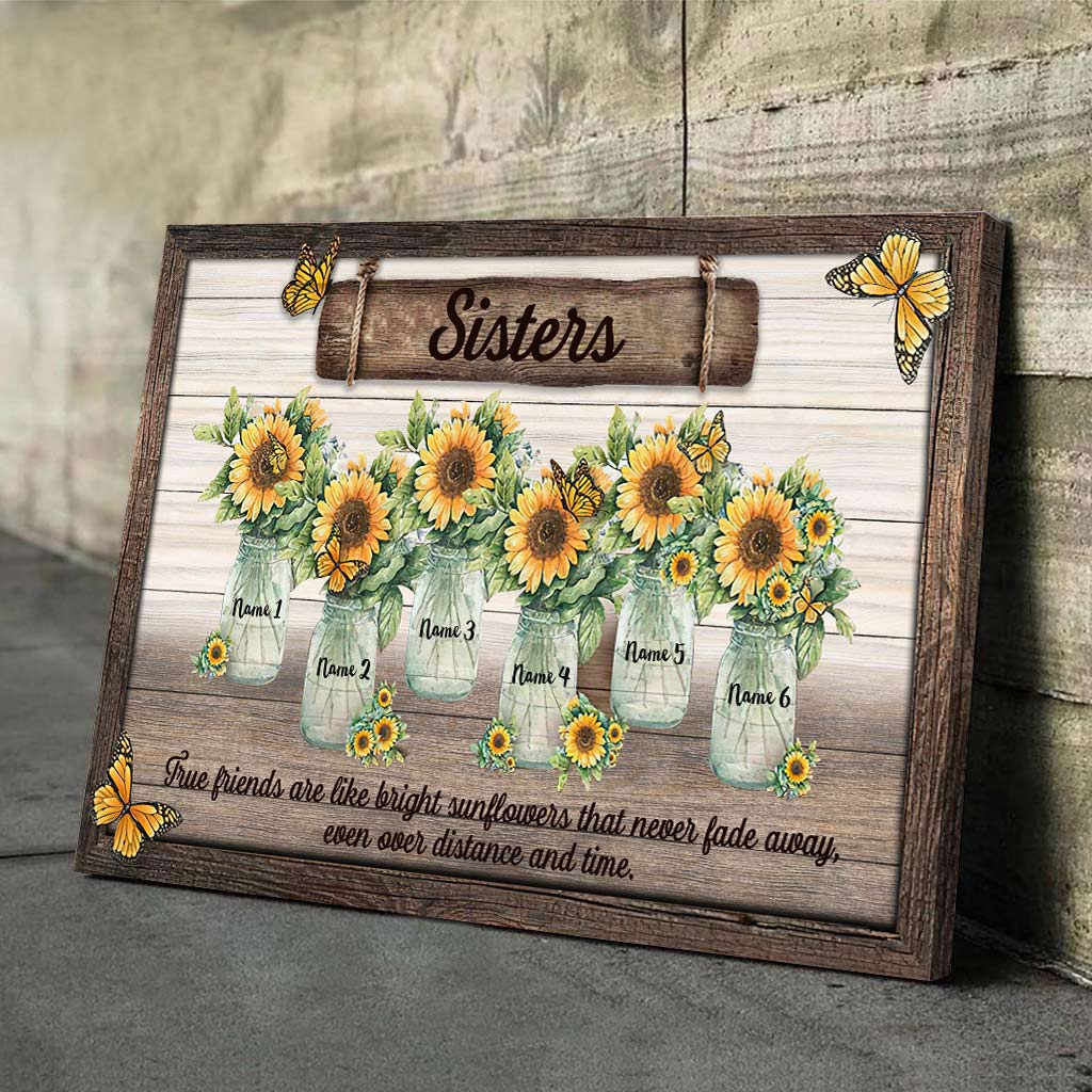 Sonnenblumen-Freundschaft – Personalisiertes Poster für die beste Freundin