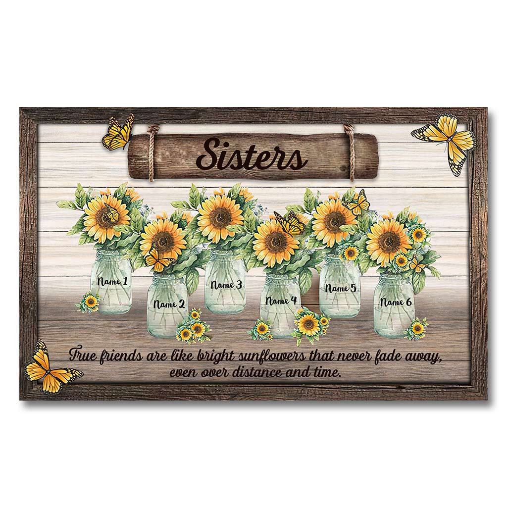 Sonnenblumen-Freundschaft – Personalisiertes Poster für die beste Freundin