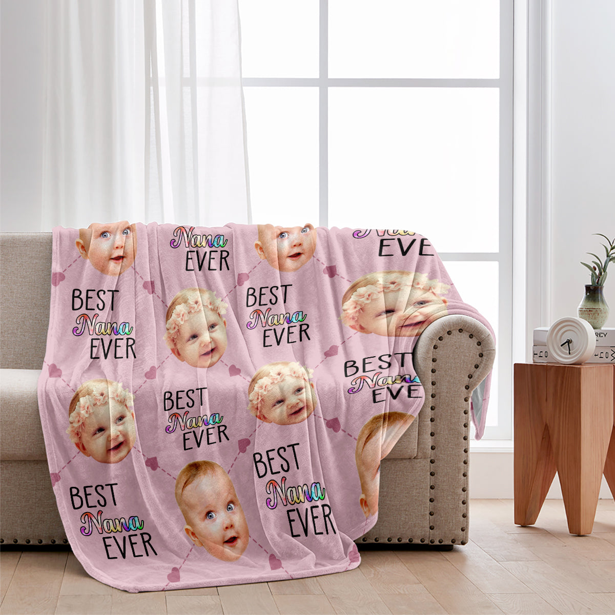 Die beste Oma und Mama der Welt – Geschenk für Oma, Mama, Großmutter – Personalisierte Decke