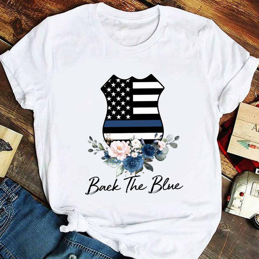 Blaues Abzeichen – Polizeibeamten-T-Shirt und Hoodie 062021