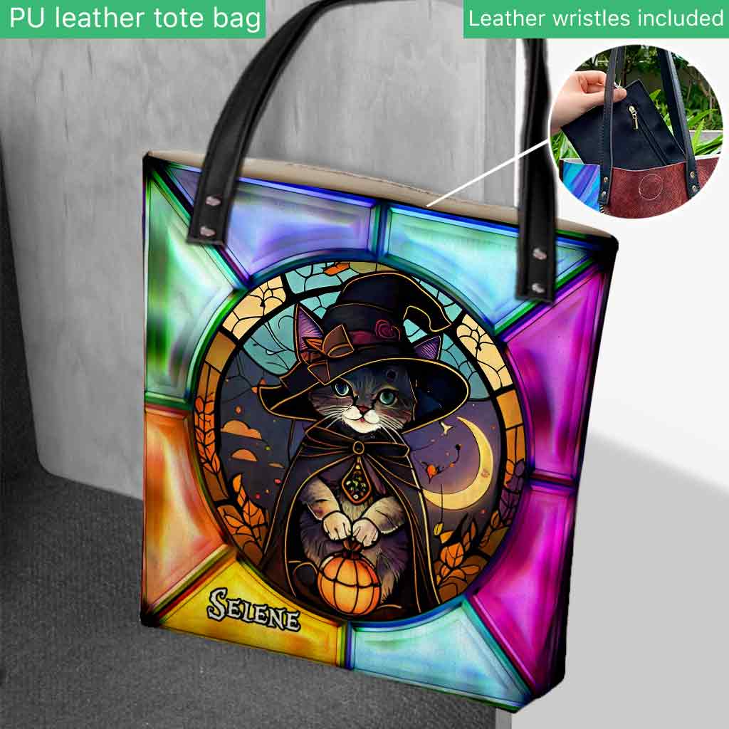 Hallo Dunkelheit, mein alter Freund – Personalisierte Tragetasche mit schwarzer Katze