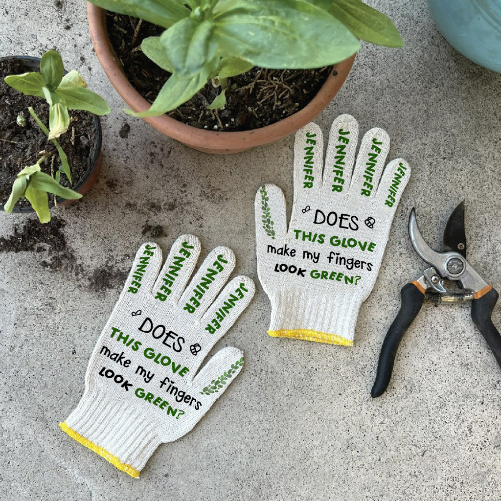 Lassen diese Handschuhe meine Finger grün aussehen? - Personalisierte Gartenhandschuhe
