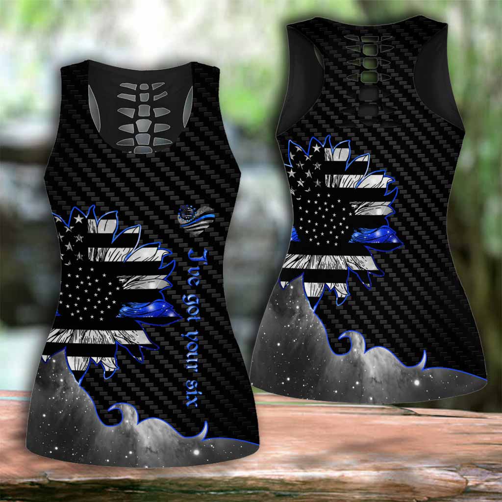 I've Got Your Six - Police Officer Leggings And Hollow Tank Top
