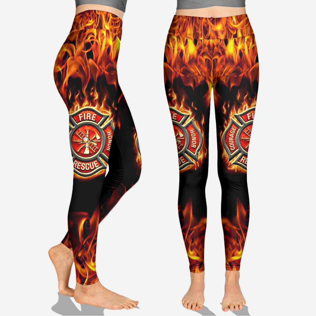 Keep Back 200 FT - Personalized Firefighter Hoodie and Leggings