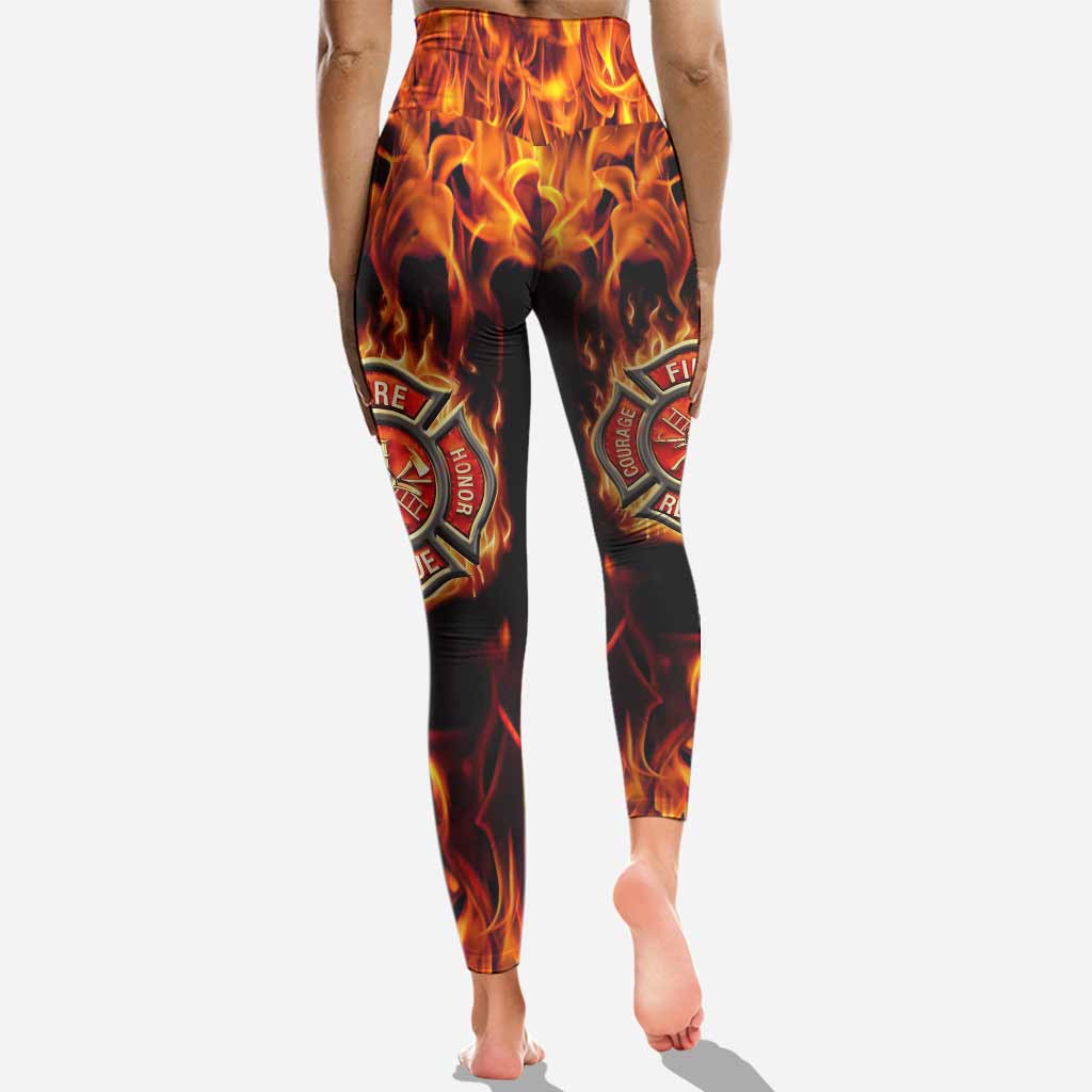 Keep Back 200 FT - Personalized Firefighter Hoodie and Leggings