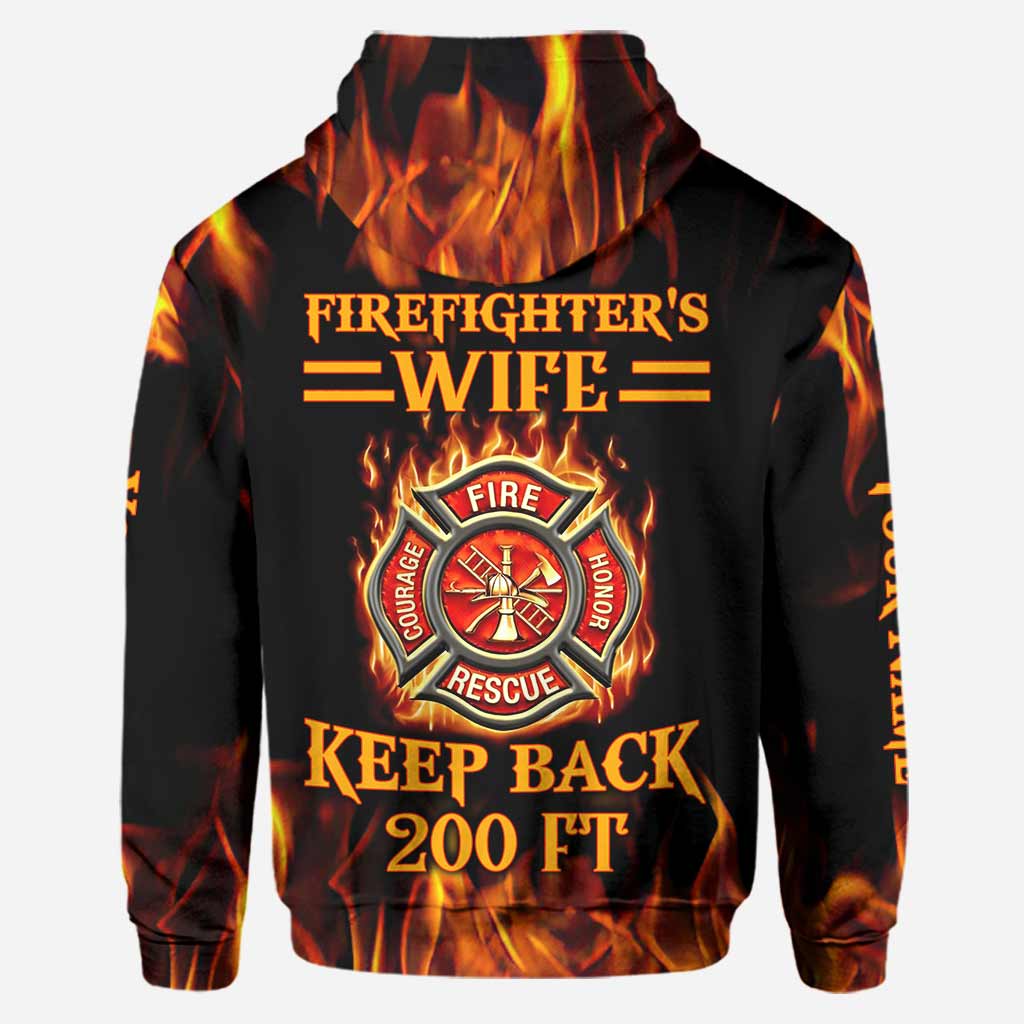 Keep Back 200 FT - Personalized Firefighter Hoodie and Leggings