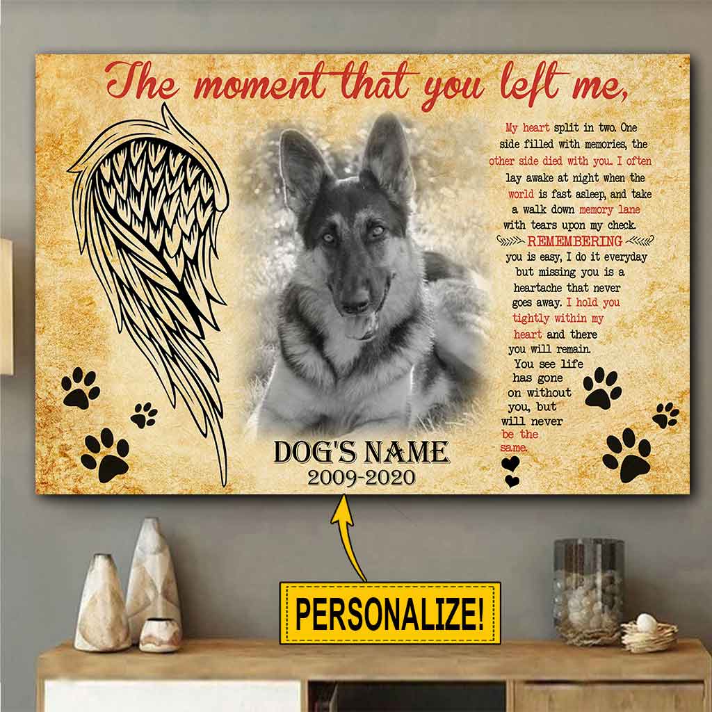 Der Moment, als du mich verließest – personalisiertes Hundeposter