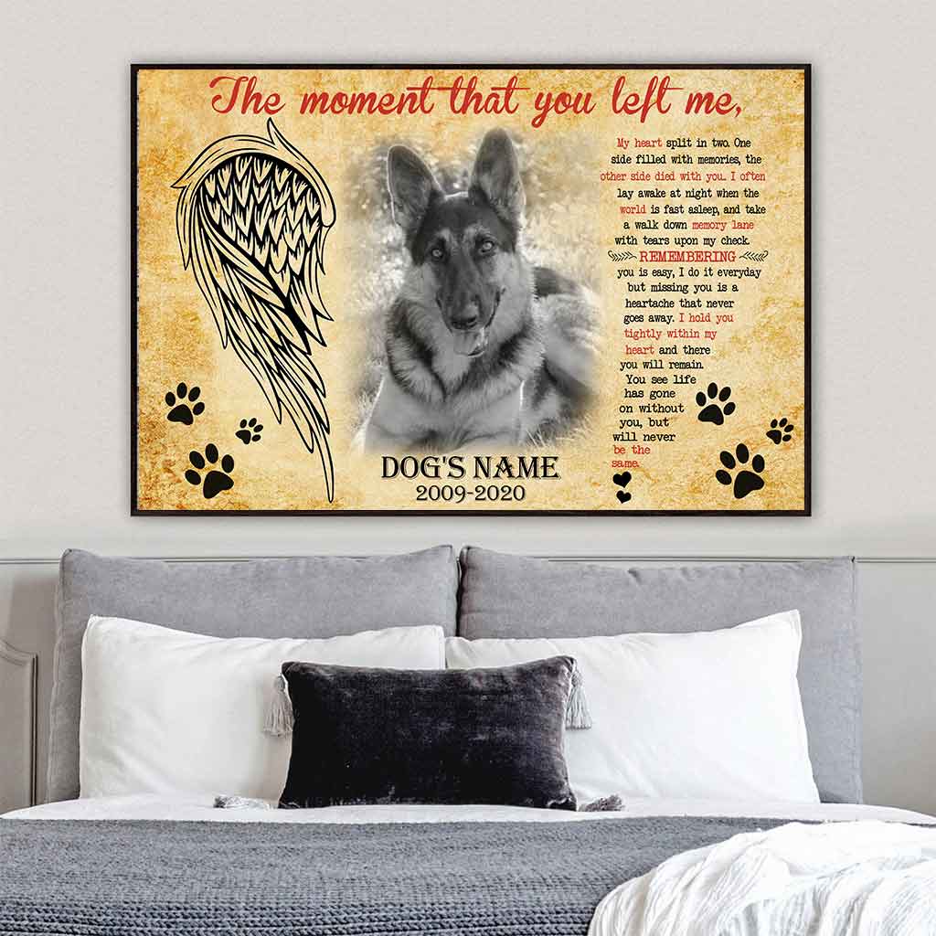 Der Moment, als du mich verließest – personalisiertes Hundeposter