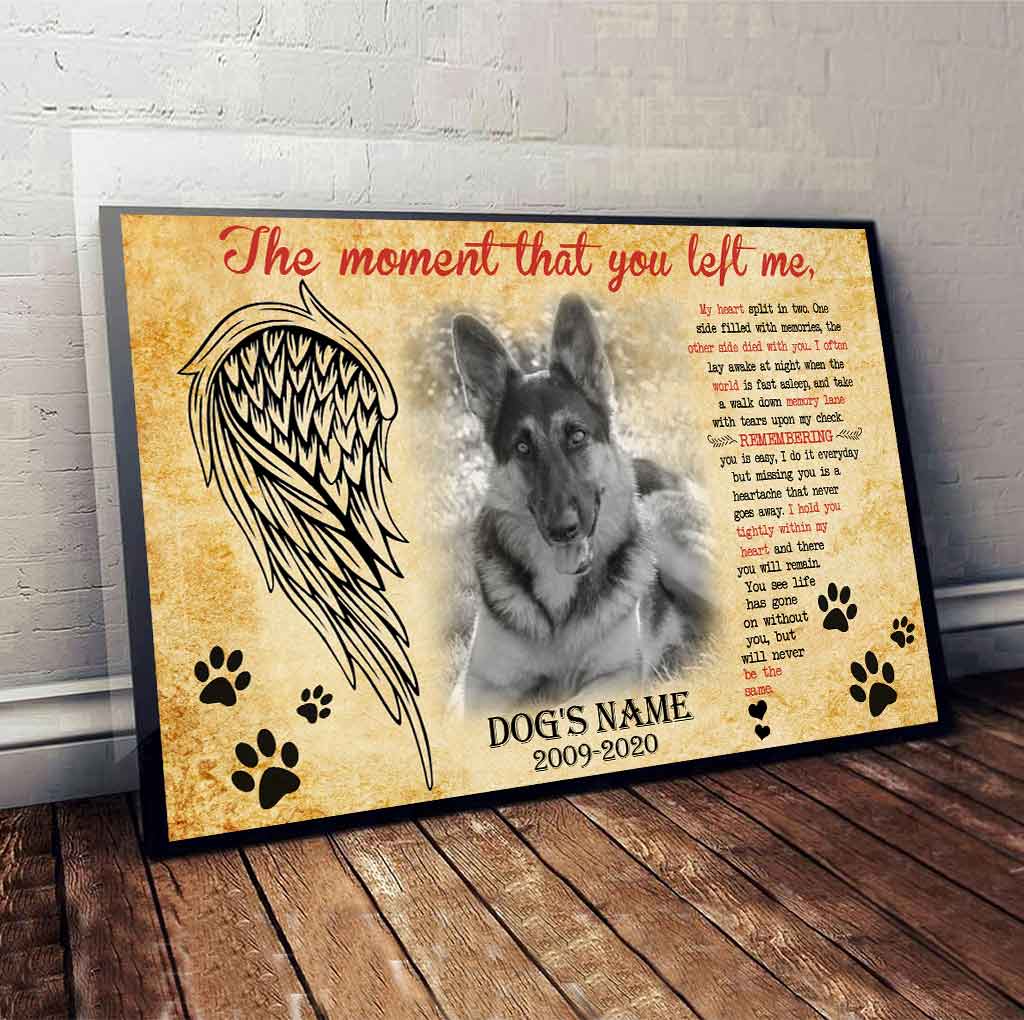 Der Moment, als du mich verließest – personalisiertes Hundeposter