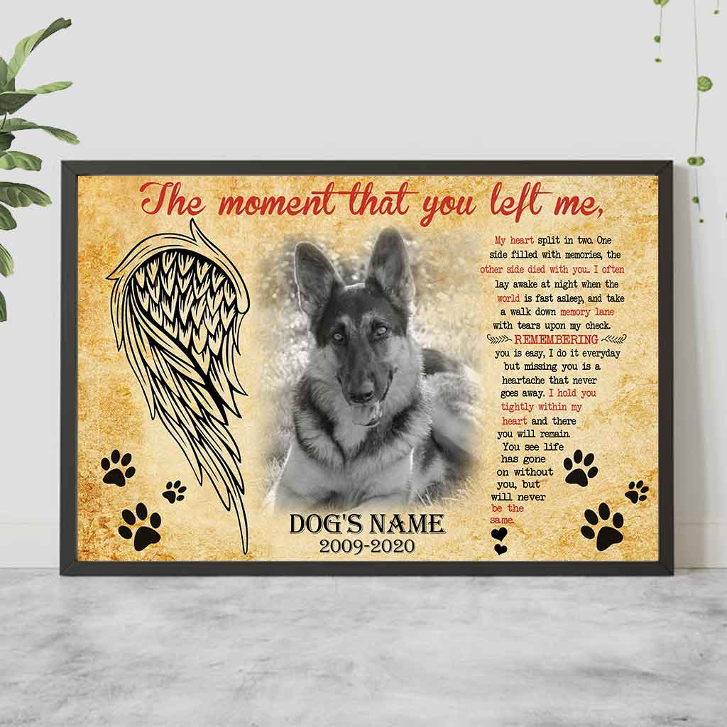 Der Moment, als du mich verließest – personalisiertes Hundeposter