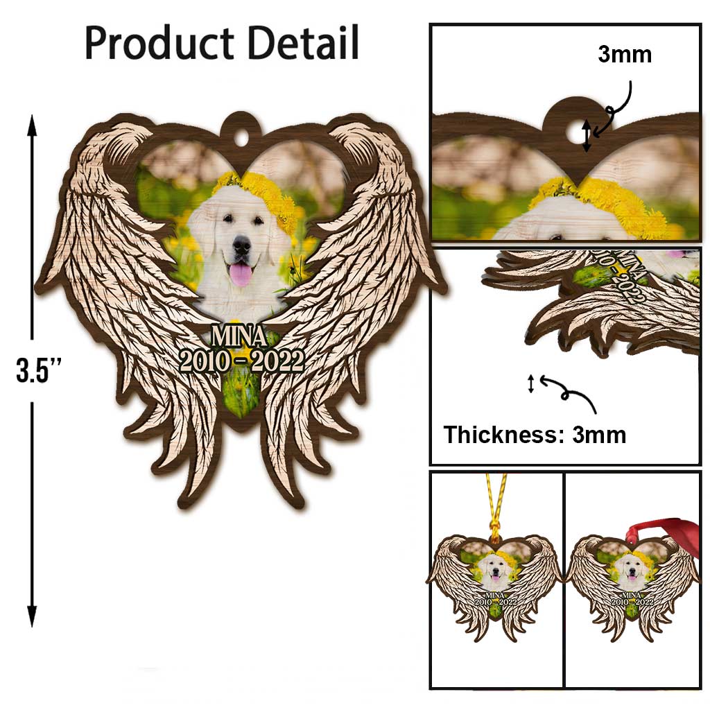 Nicht mehr an meiner Seite – Personalisierter Weihnachtsschmuck mit Hund (beidseitig bedruckt)
