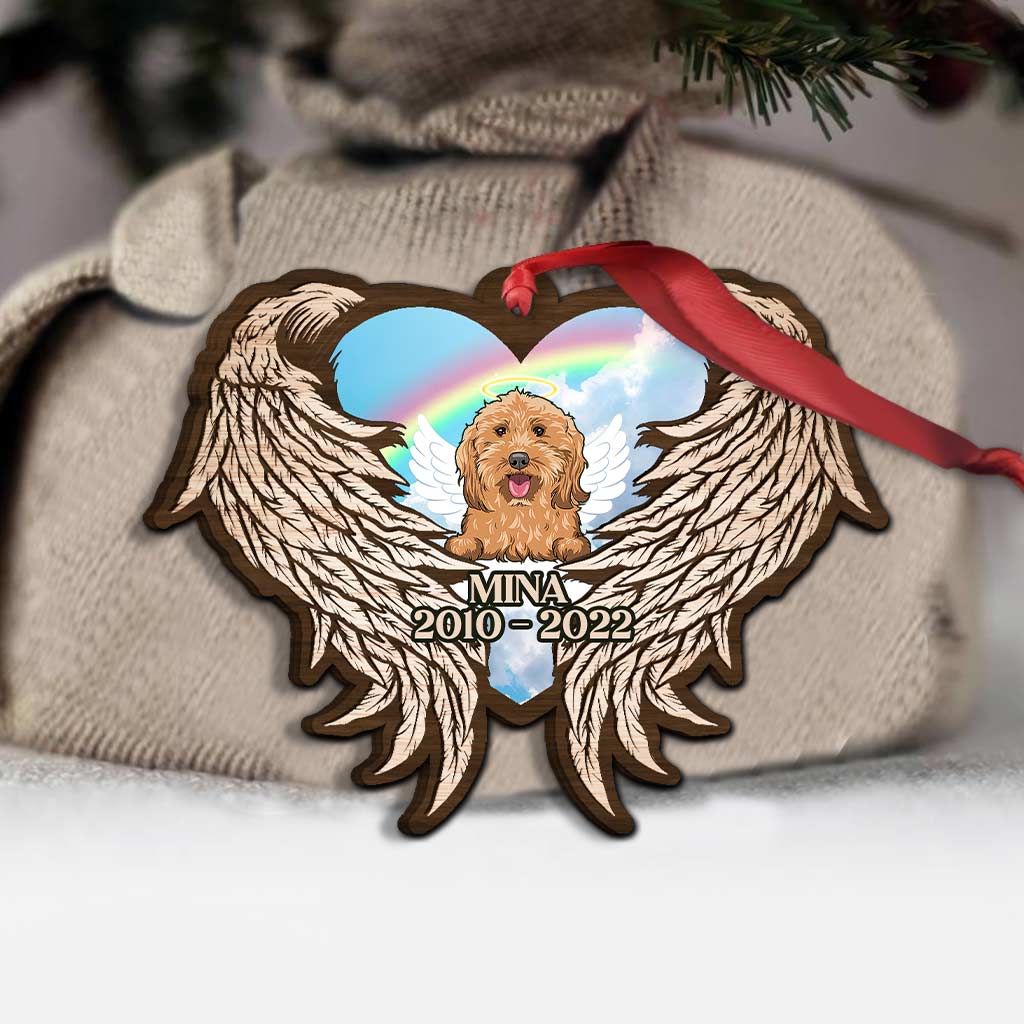 Ich werde dich in meinem Herzen tragen – Personalisierter Weihnachtsschmuck in Hundeform (beidseitig bedruckt)