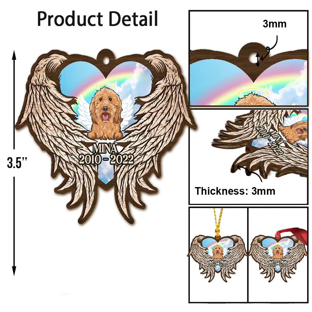 Ich werde dich in meinem Herzen tragen – Personalisierter Weihnachtsschmuck in Hundeform (beidseitig bedruckt)