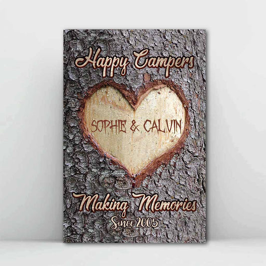 Glückliche Camper – Personalisiertes Campingposter