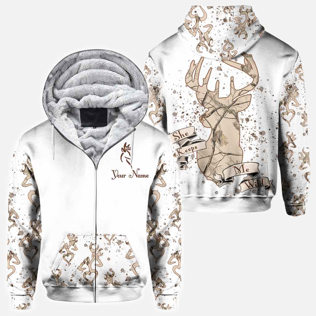 Seine Hirschkuh, ihr Hirsch – Personalisiertes T-Shirt und Hoodie für Paare auf der Jagd.