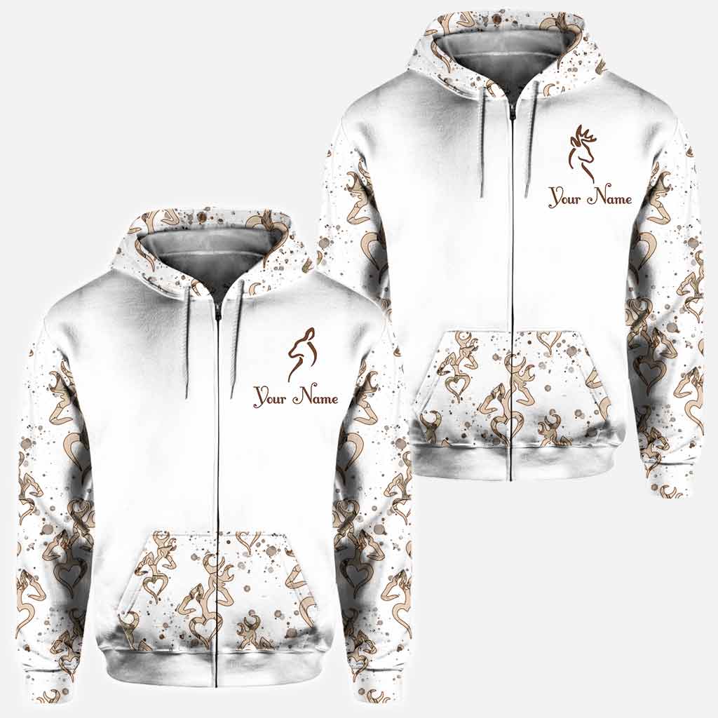 Seine Hirschkuh, ihr Hirsch – Personalisiertes T-Shirt und Hoodie für Paare auf der Jagd.