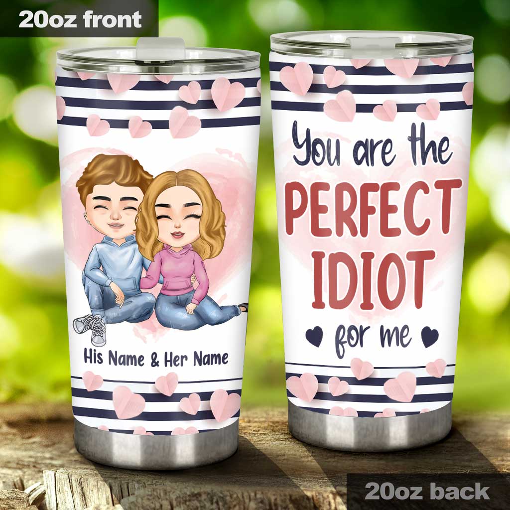 „Perfekter Idiot“ – personalisierter Pärchenbecher