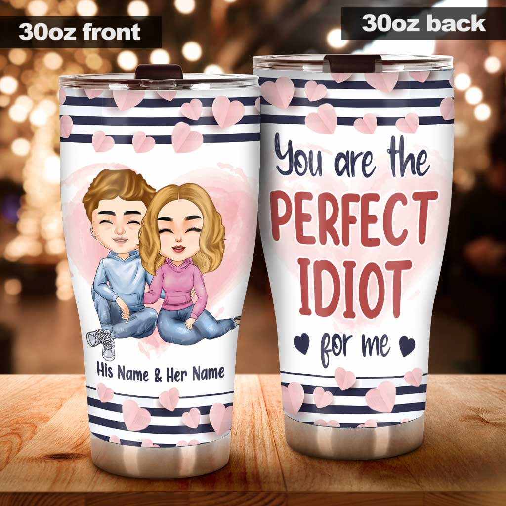 „Perfekter Idiot“ – personalisierter Pärchenbecher