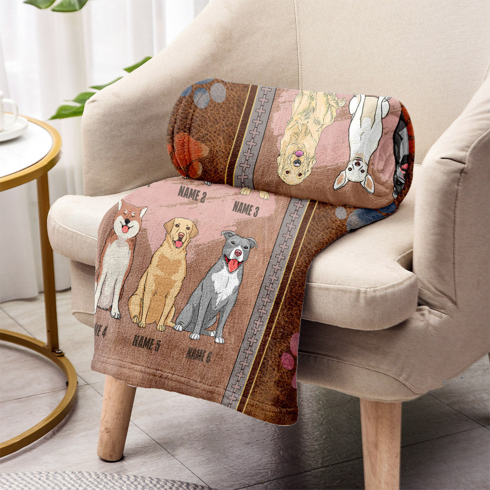 Das Leben ist schöner mit meinen Hunden – personalisierte Hundedecke